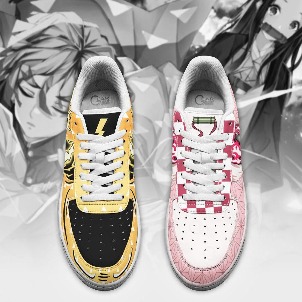 Baskets Anime Nezuko and Zenitsu en Cuir Chaussures Basses Unisexes Demon Slayer