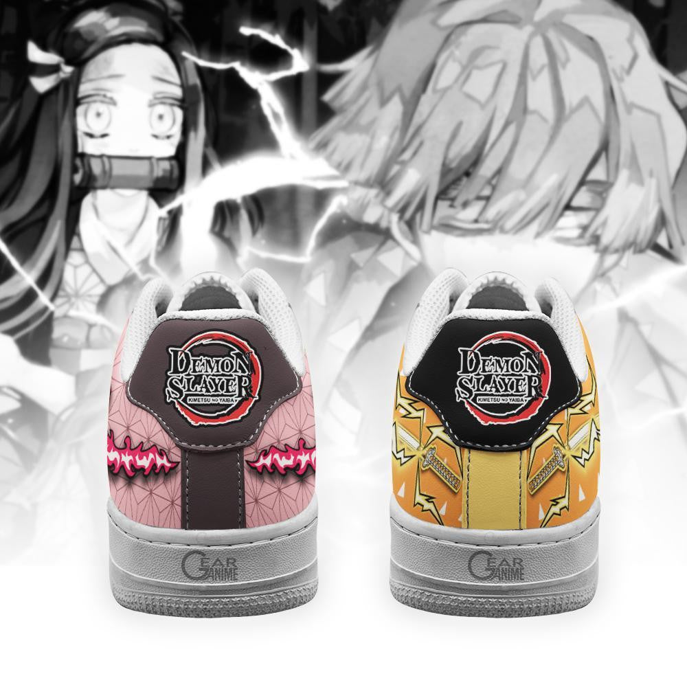 Baskets Anime Nezuko and Zenitsu en Cuir Chaussures Basses Unisexes Demon Slayer