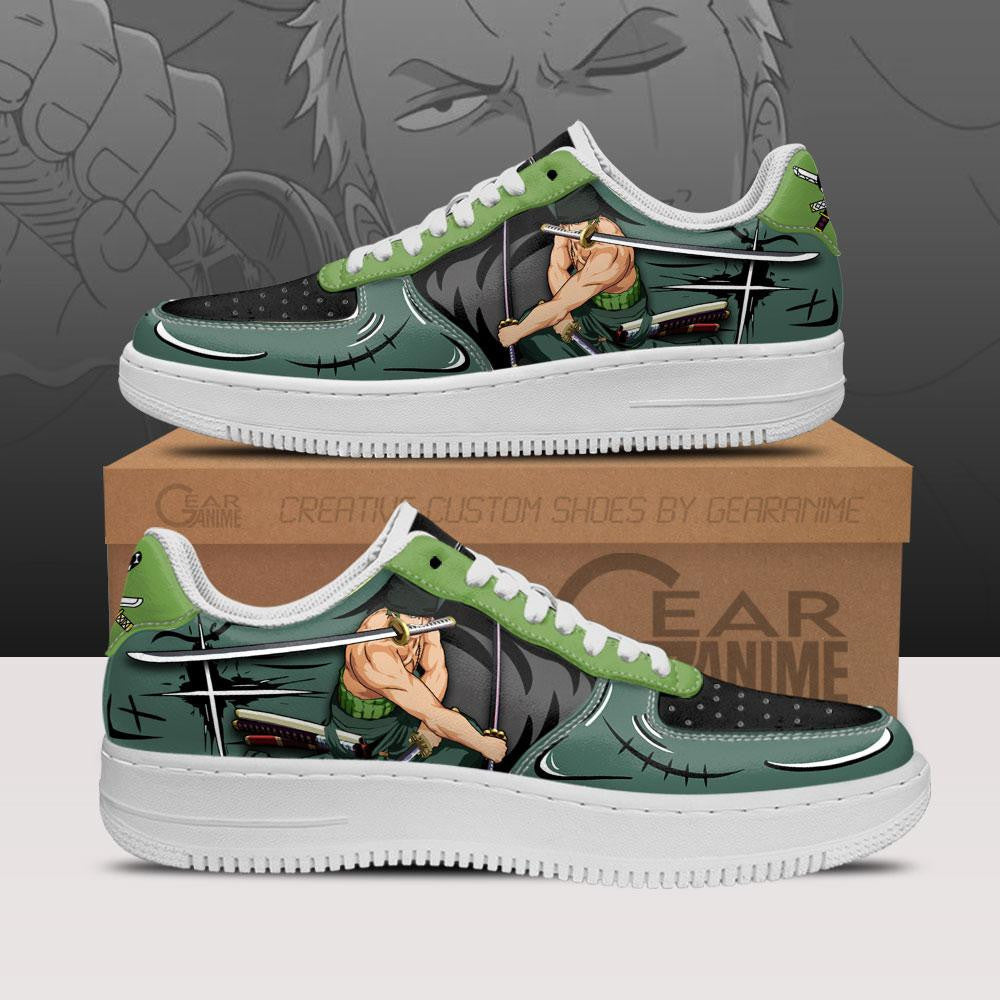 Baskets Anime Zoro Santoryu en Cuir Chaussures Basses Unisexes One Piece