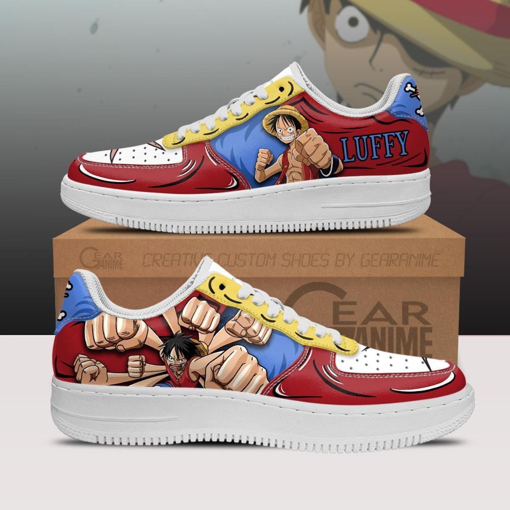 Baskets Anime Gomu Gomu Luffy en Cuir Chaussures Basses Unisexes One Piece