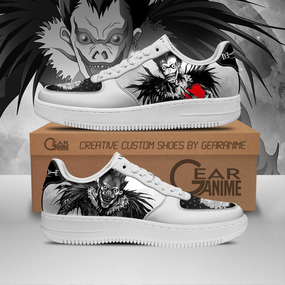 Baskets Anime Ryuk Custom Low-Top Leather Sneakers Shinigami en Cuir Chaussures Basses Unisexes Anime Manga