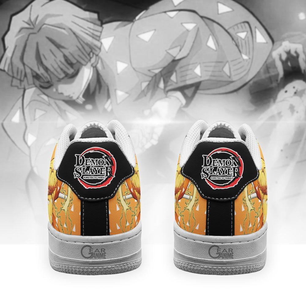 Baskets Anime Zenitsu Custom Low-Top Leather Sneakers Thunder Breathing First Form en Cuir Chaussures Basses Unisexes Anime Manga
