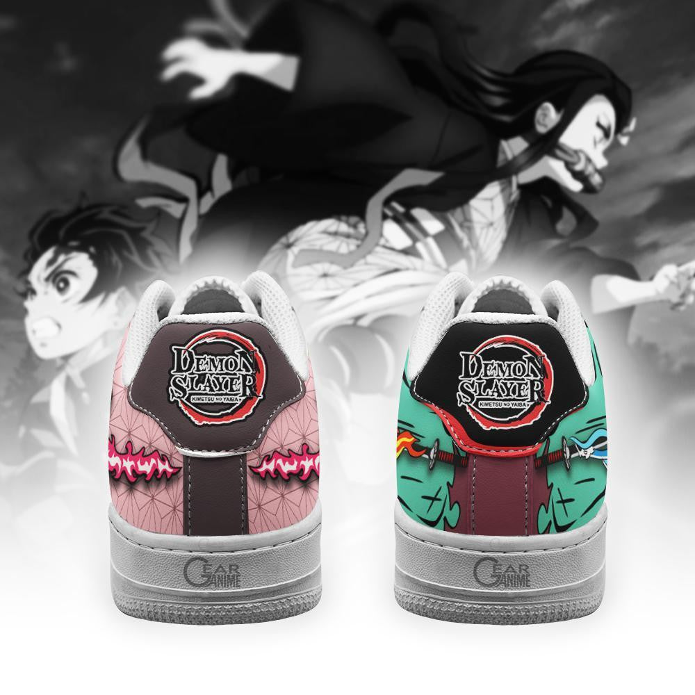 Baskets Anime Nezuko Kamado and Tanjro en Cuir Chaussures Basses Unisexes Demon Slayer