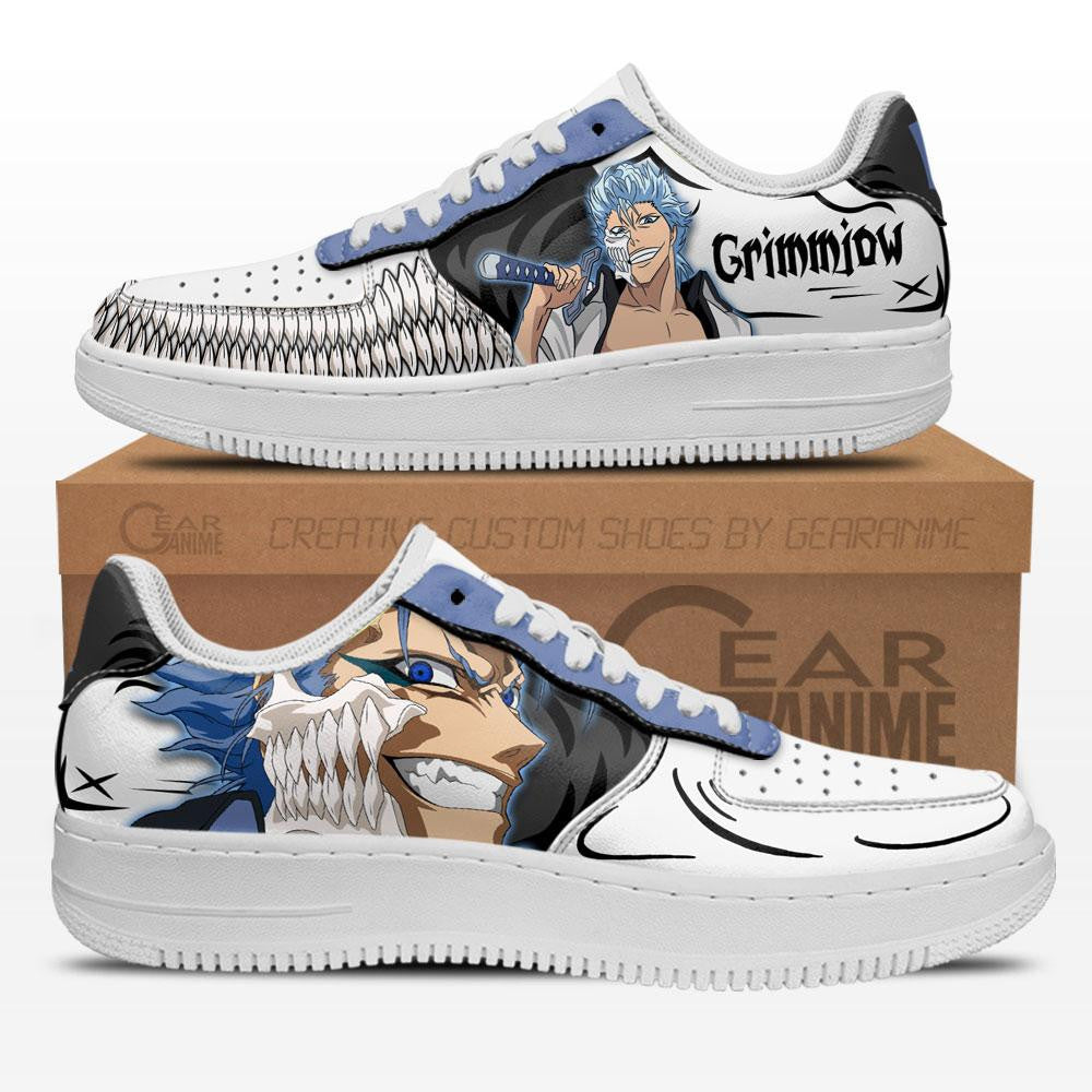 Baskets Anime Grimmjow Jaegerjaquez en Cuir Chaussures Basses Unisexes Anime Manga