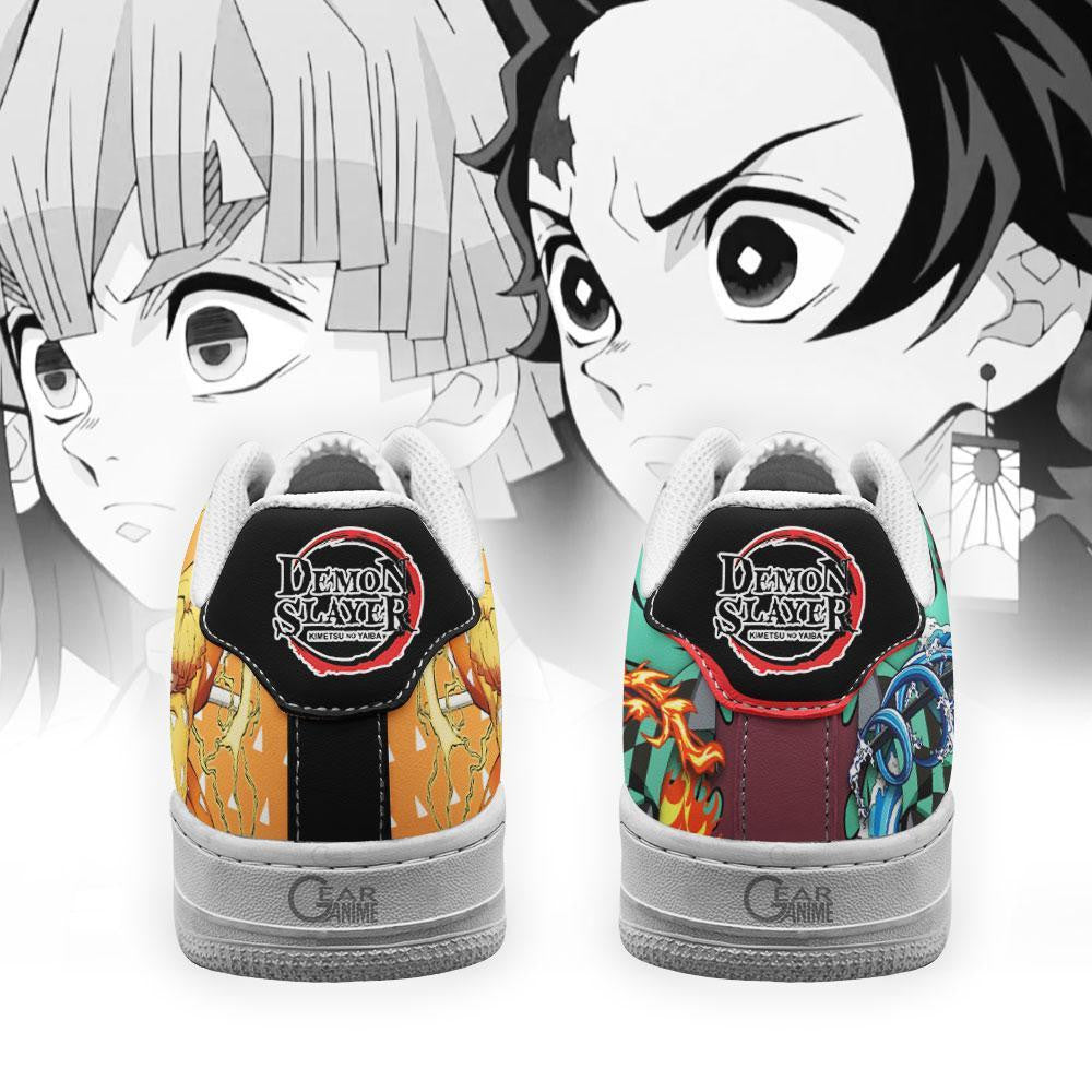 Baskets Anime Tanjro and Zenitsu Custom Low-Top Leather Sneakers Breathing Form en Cuir Chaussures Basses Unisexes Anime Manga
