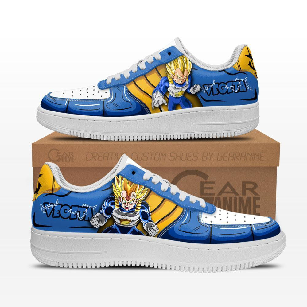 Baskets Anime Vegeta SSJ en Cuir Chaussures Basses Unisexes Dragon Ball