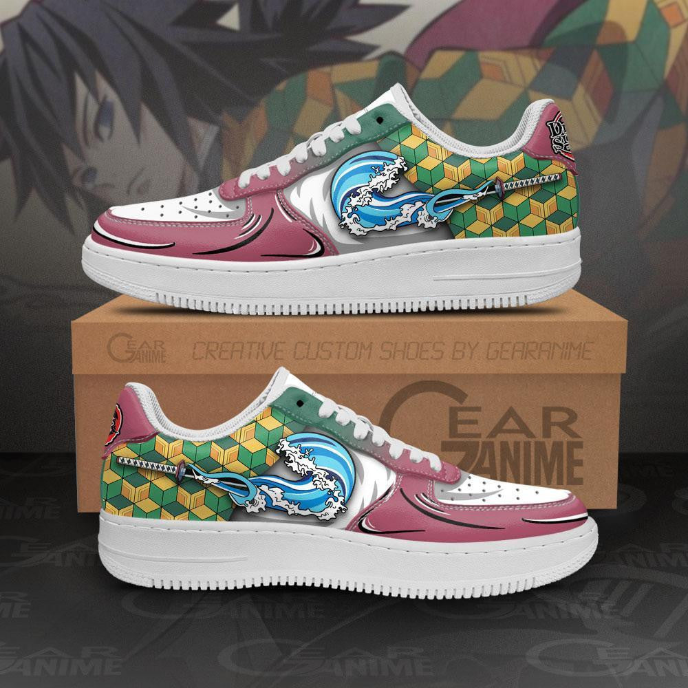 Baskets Anime Giyuu Tomioka en Cuir Chaussures Basses Unisexes Anime Manga