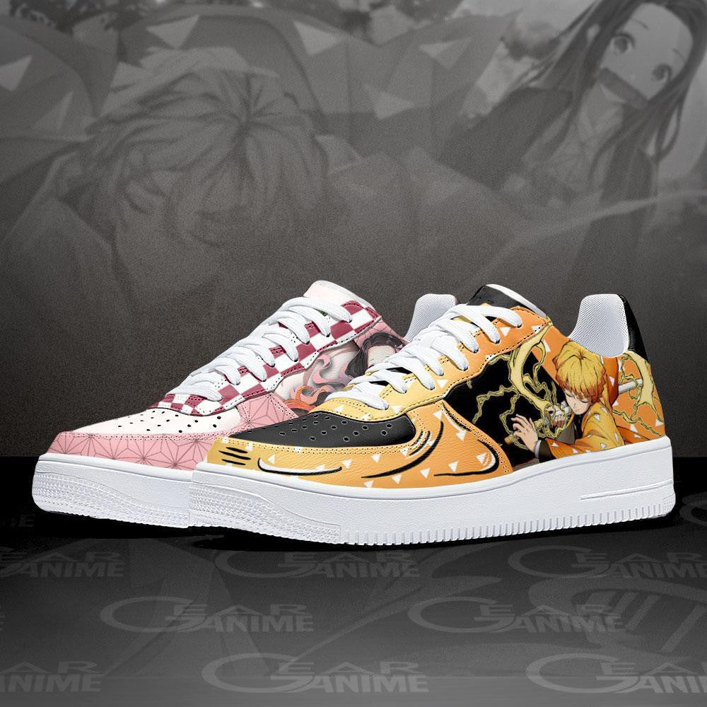 Baskets Anime Zenitsu and Nezuko en Cuir Chaussures Basses Unisexes Demon Slayer