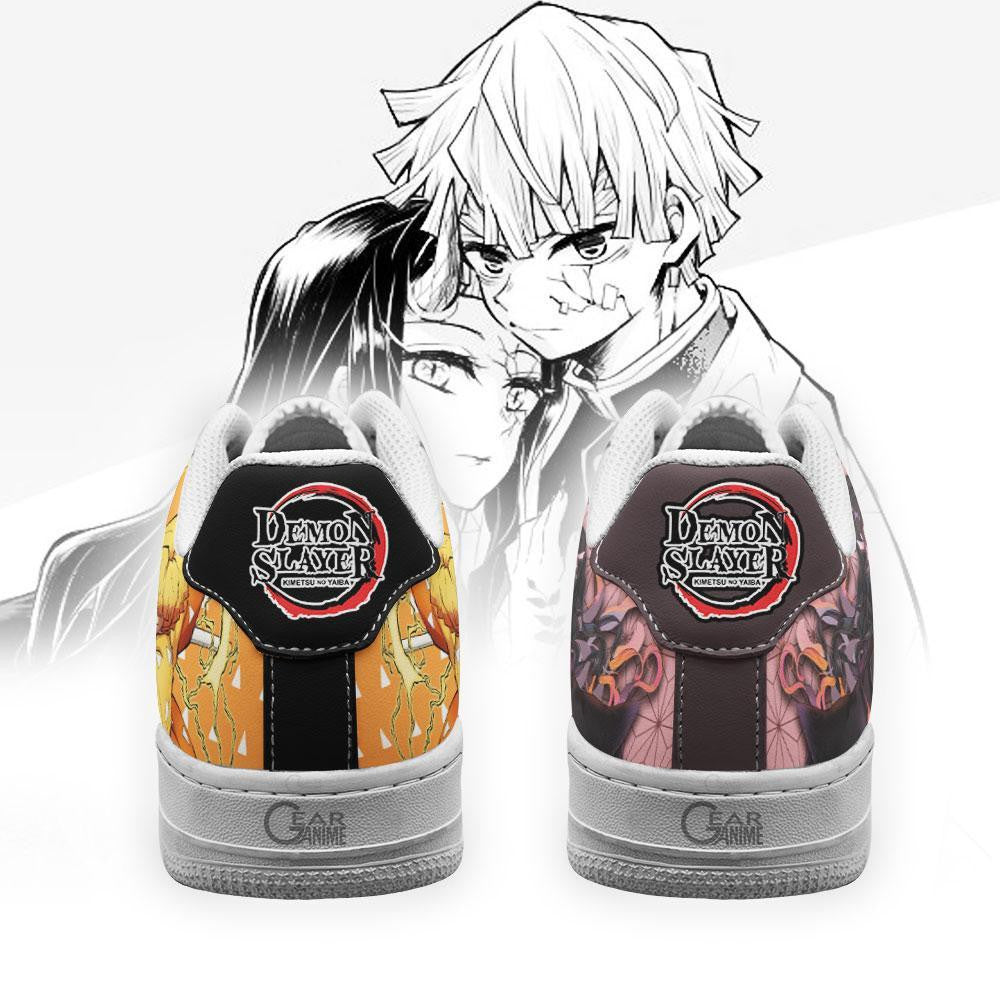Baskets Anime Zenitsu and Nezuko en Cuir Chaussures Basses Unisexes Demon Slayer