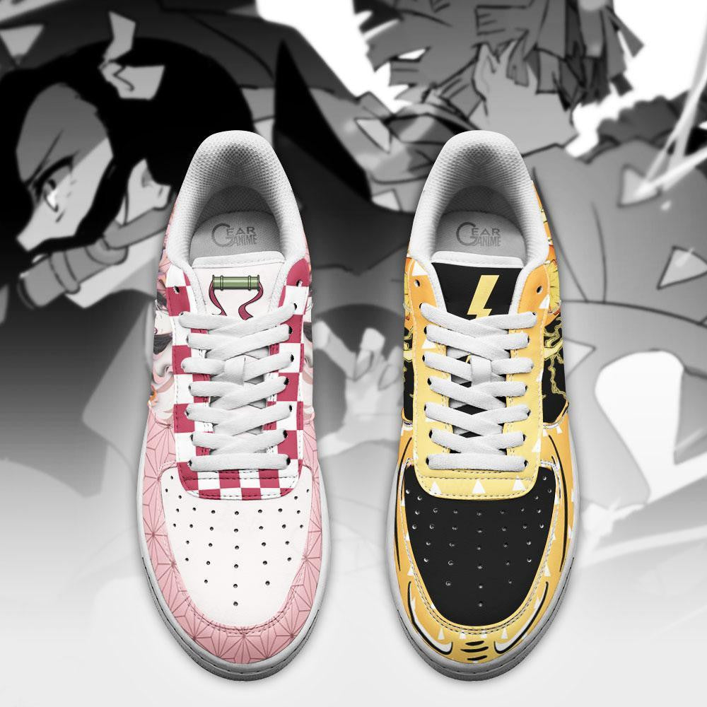 Baskets Anime Zenitsu and Nezuko en Cuir Chaussures Basses Unisexes Demon Slayer