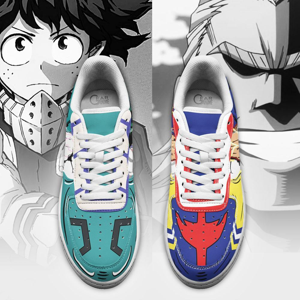 Baskets Anime All Might and Deku en Cuir Chaussures Basses Unisexes Anime Manga