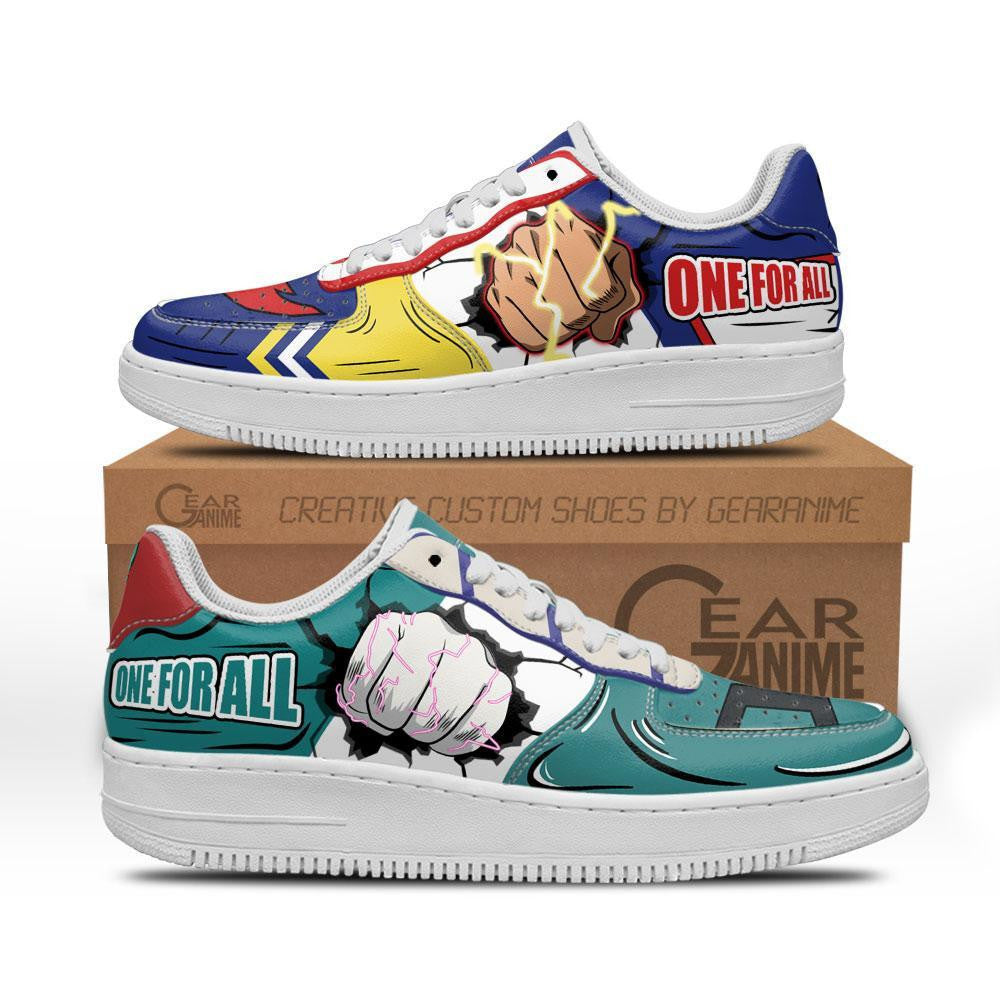 Baskets Anime All Might and Deku en Cuir Chaussures Basses Unisexes Anime Manga