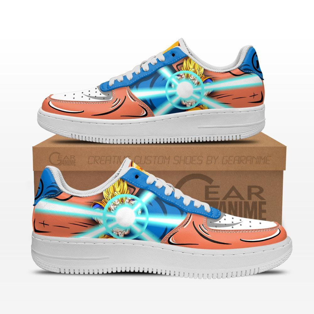 Baskets Anime Goku Kamehameha en Cuir Chaussures Basses Unisexes Dragon Ball