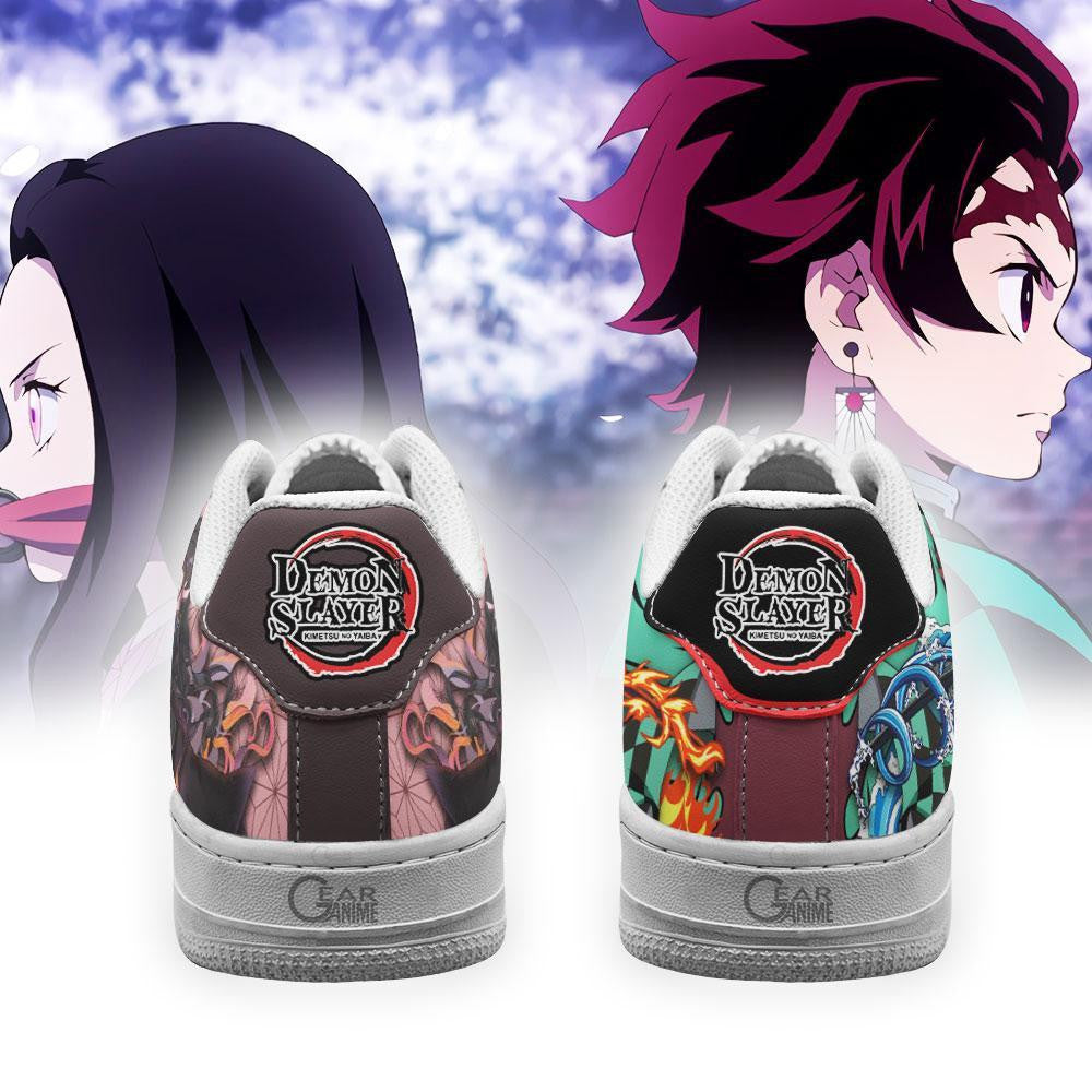 Baskets Anime Tanjro and Nezuko en Cuir Chaussures Basses Unisexes Demon Slayer