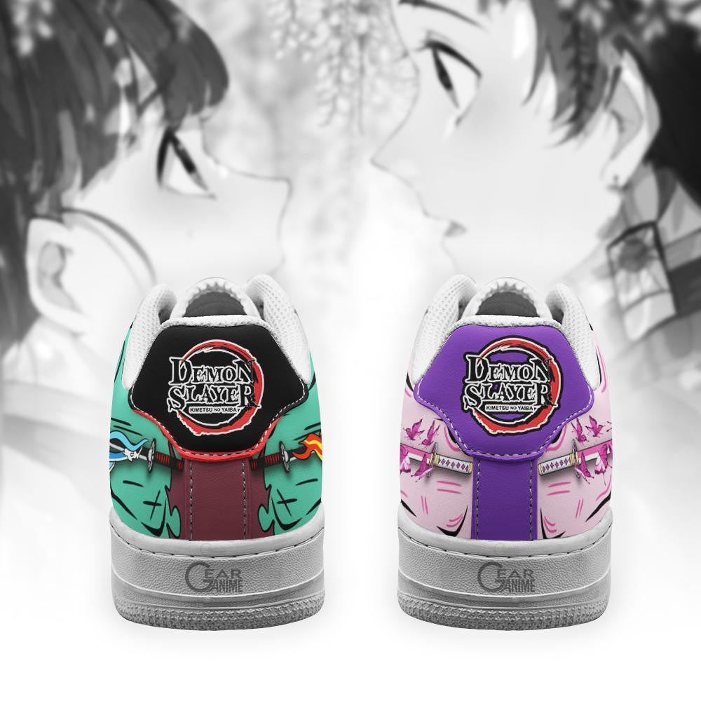 Baskets Anime Kanao and Tanjiro en Cuir Chaussures Basses Unisexes Demon Slayer