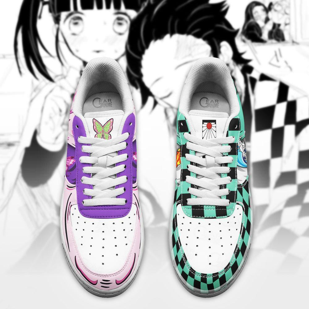 Baskets Anime Kanao and Tanjiro en Cuir Chaussures Basses Unisexes Demon Slayer