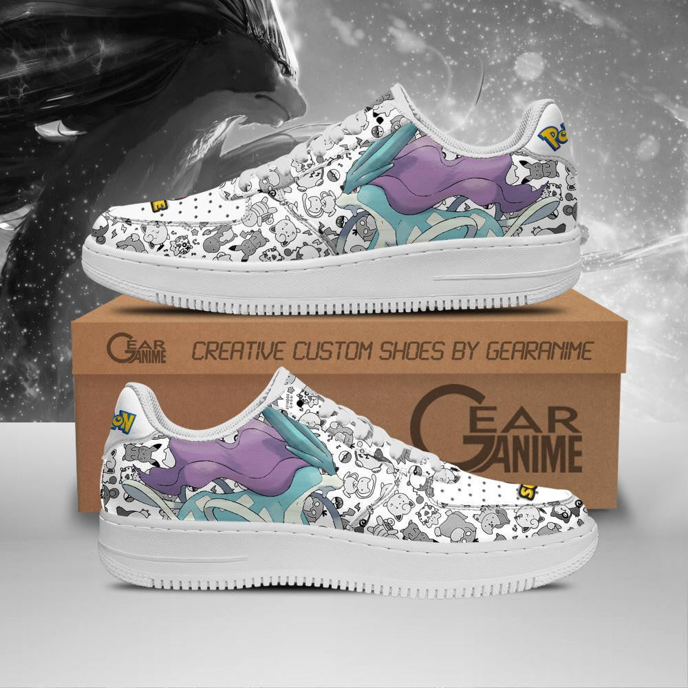 Baskets Anime Suicune en Cuir Chaussures Basses Unisexes Anime Manga