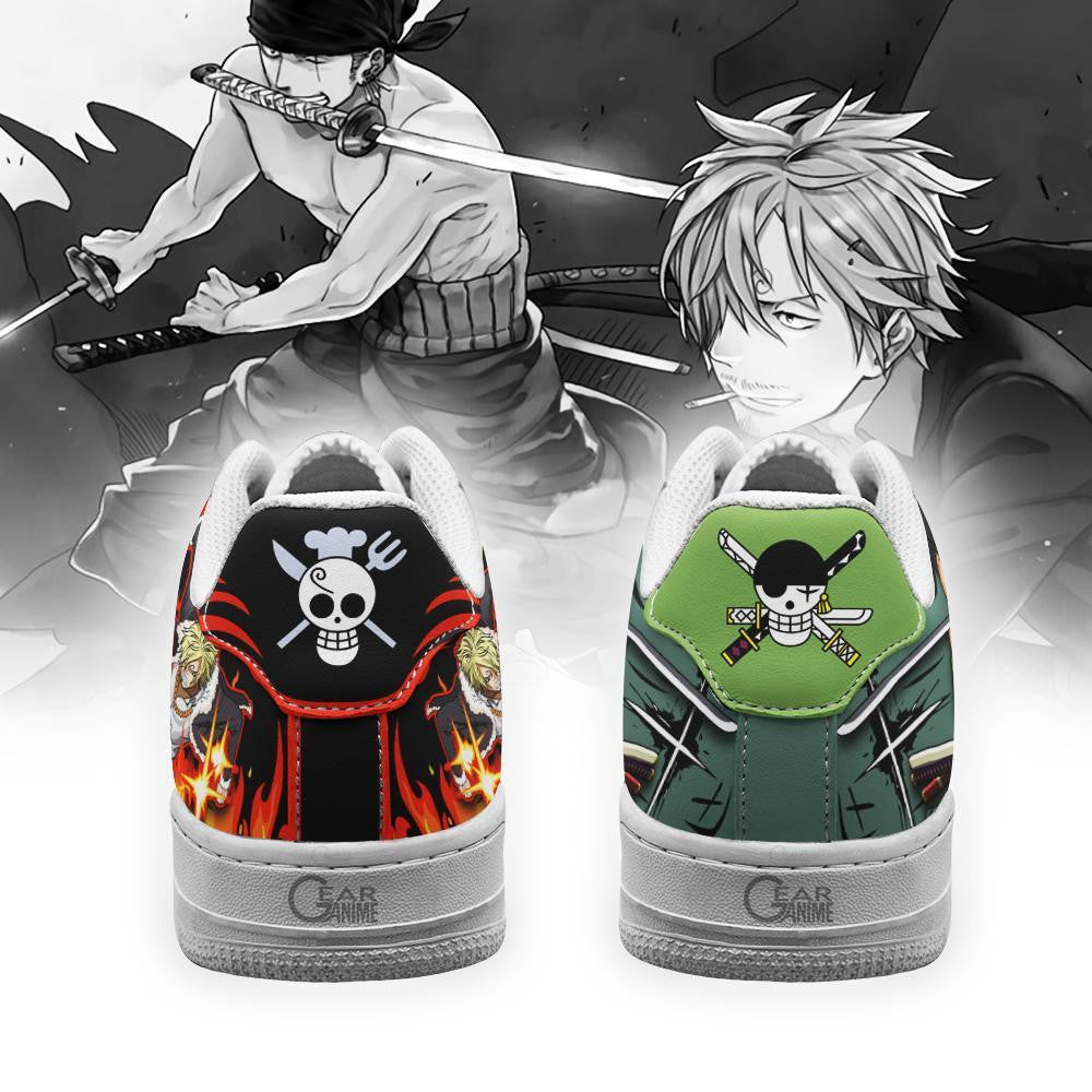Baskets Anime Zoro and Sanji en Cuir Chaussures Basses Unisexes One Piece