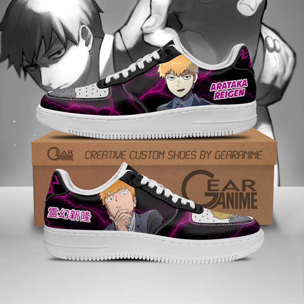 Baskets Anime Arataka Reigen en Cuir Chaussures Basses Unisexes Anime Manga