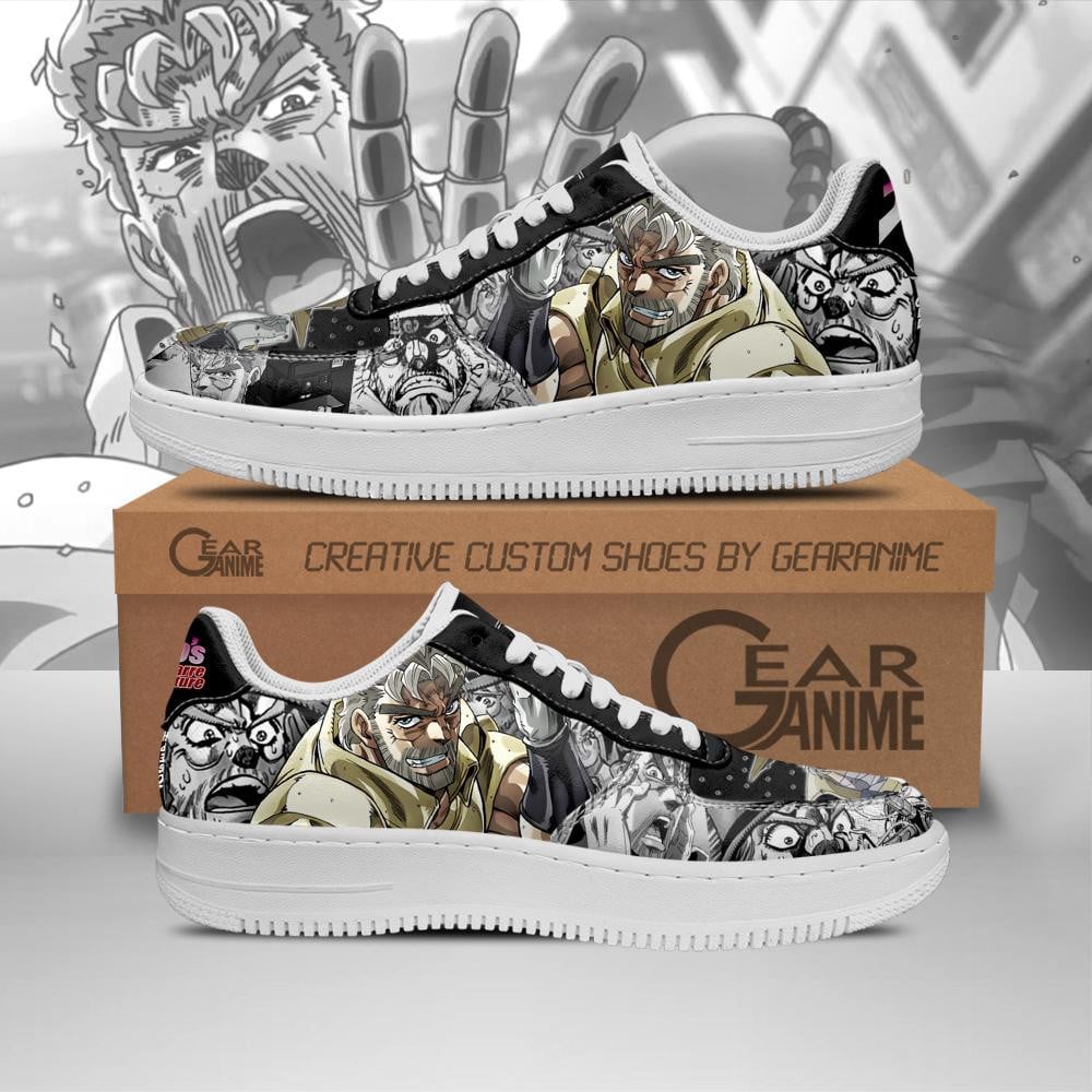 Baskets Anime Old Joseph Joestar en Cuir Chaussures Basses Unisexes Anime Manga