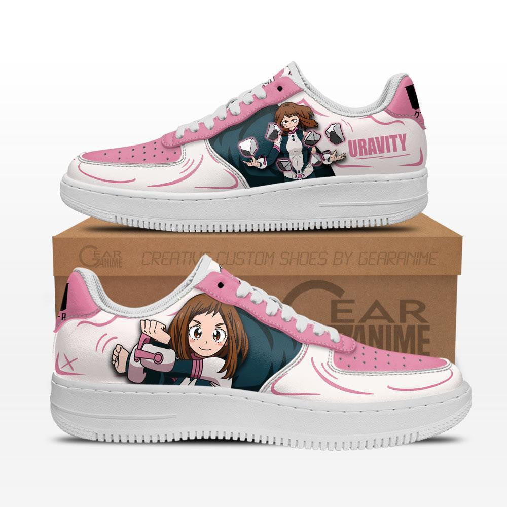 Baskets Anime Ochaco Uraraka en Cuir Chaussures Basses Unisexes Anime Manga