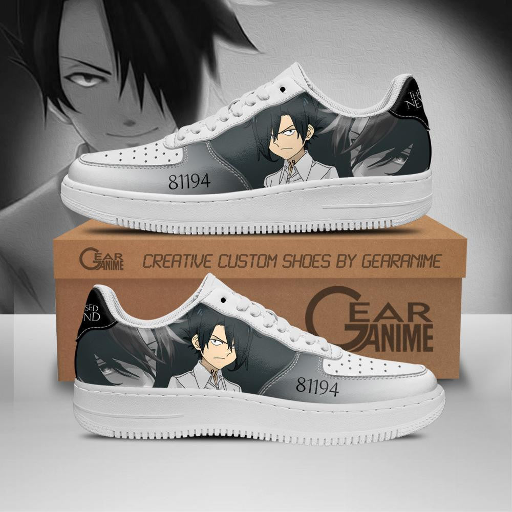 Baskets Anime Ray Neverland en Cuir Chaussures Basses Unisexes Anime Manga