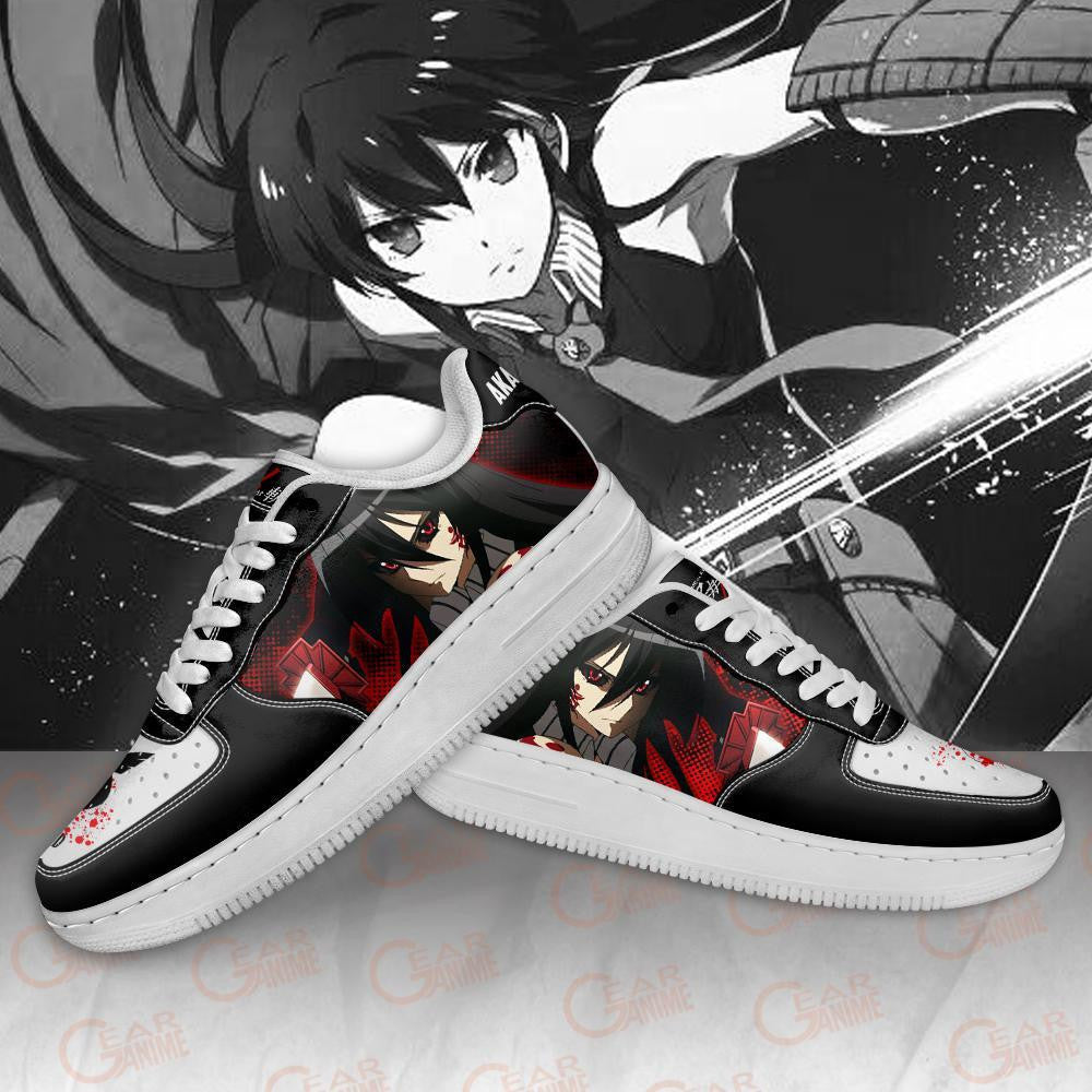 Baskets Anime Akame en Cuir Chaussures Basses Unisexes Anime Manga