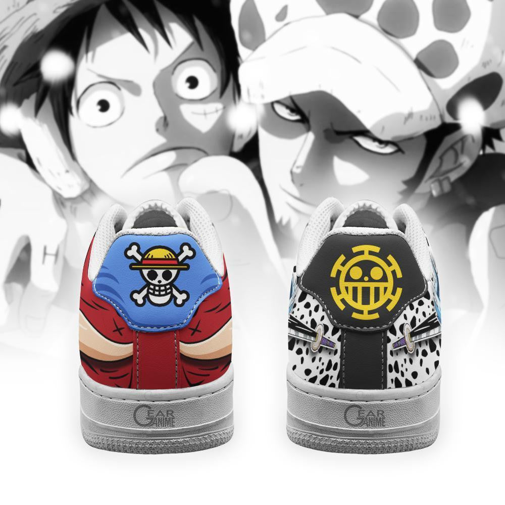 Baskets Anime Luffy and Law en Cuir Chaussures Basses Unisexes One Piece