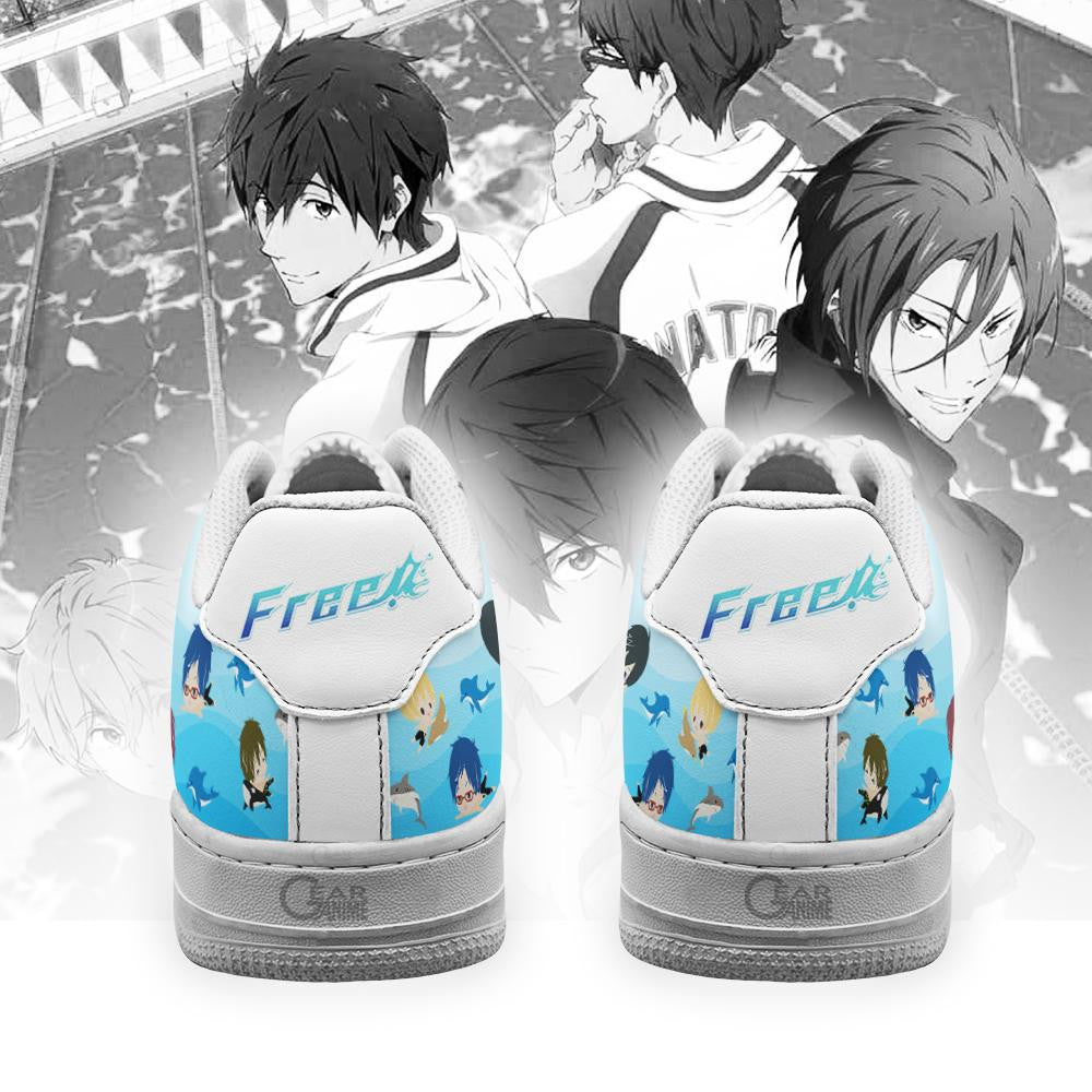 Baskets Anime Free Iwatobi Swim Club Chibi en Cuir Chaussures Basses Unisexes Anime Manga