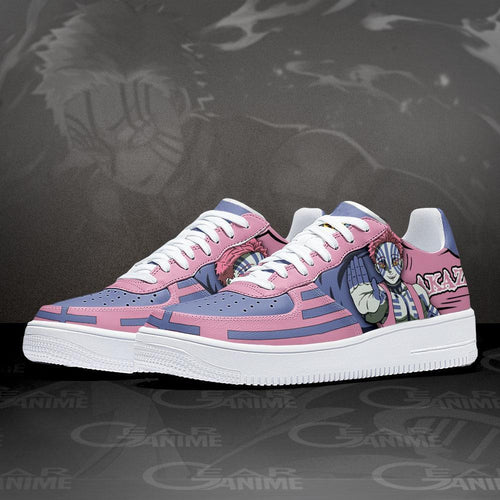 Baskets Anime Akaza Custom Low-Top Leather Sneakers Fighting en Cuir Chaussures Basses Unisexes Anime Manga