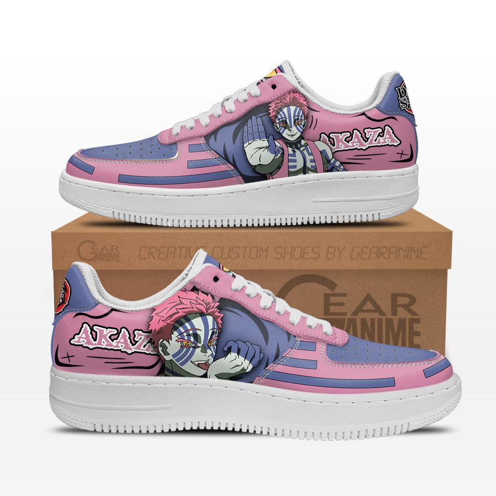 Baskets Anime Akaza Custom Low-Top Leather Sneakers Fighting en Cuir Chaussures Basses Unisexes Anime Manga