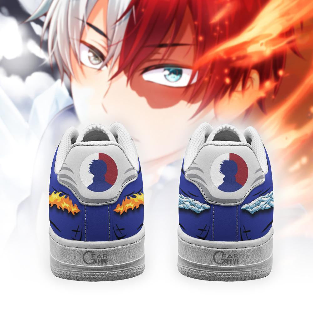 Baskets Anime Shoto Todoroki Ice and Fire en Cuir Chaussures Basses Unisexes Anime Manga