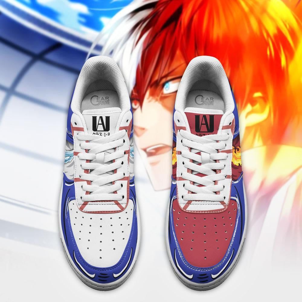 Baskets Anime Shoto Todoroki Ice and Fire en Cuir Chaussures Basses Unisexes Anime Manga