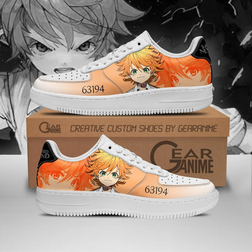 Baskets Anime Emma Neverland en Cuir Chaussures Basses Unisexes Anime Manga
