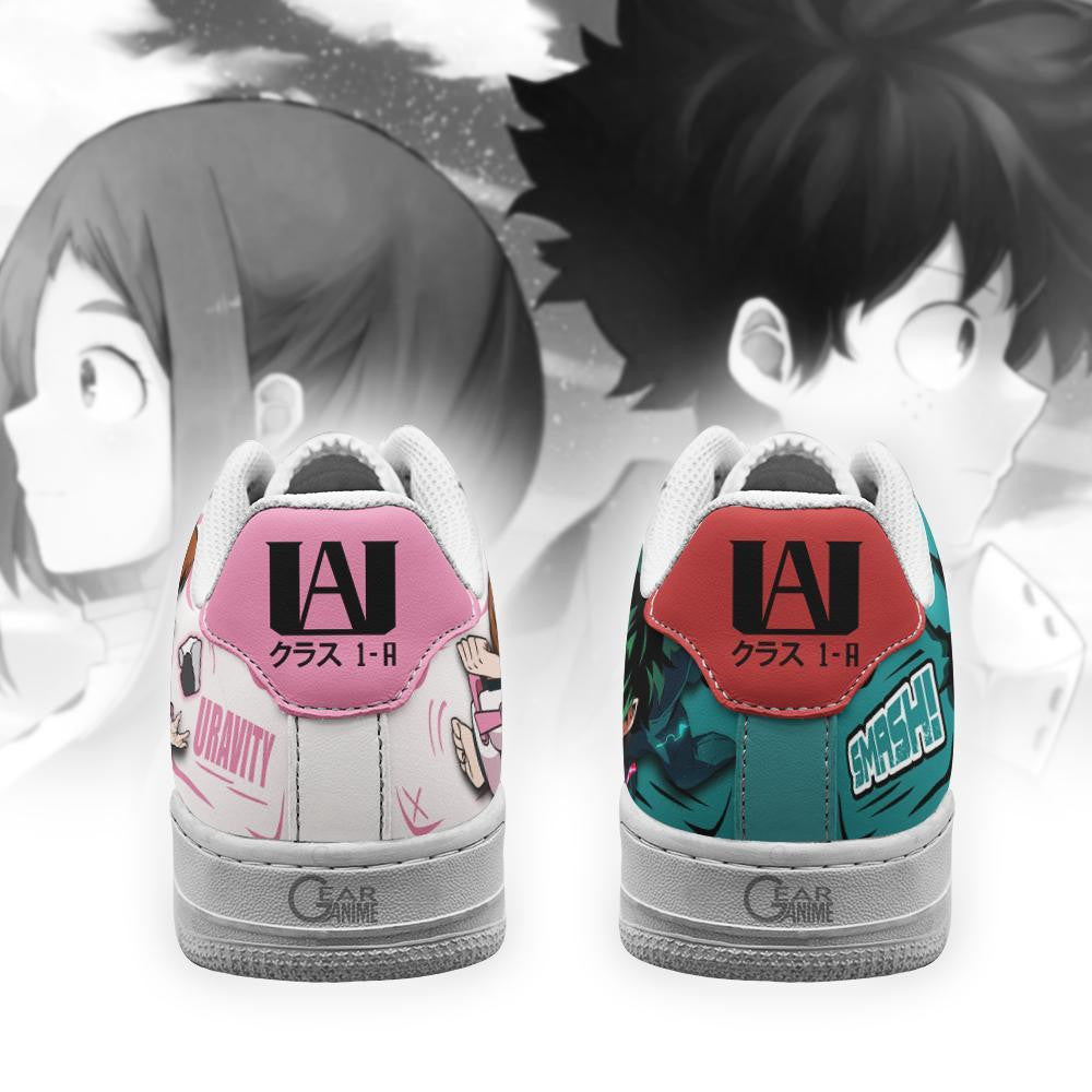 Baskets Anime Uraraka and Deku en Cuir Chaussures Basses Unisexes Anime Manga