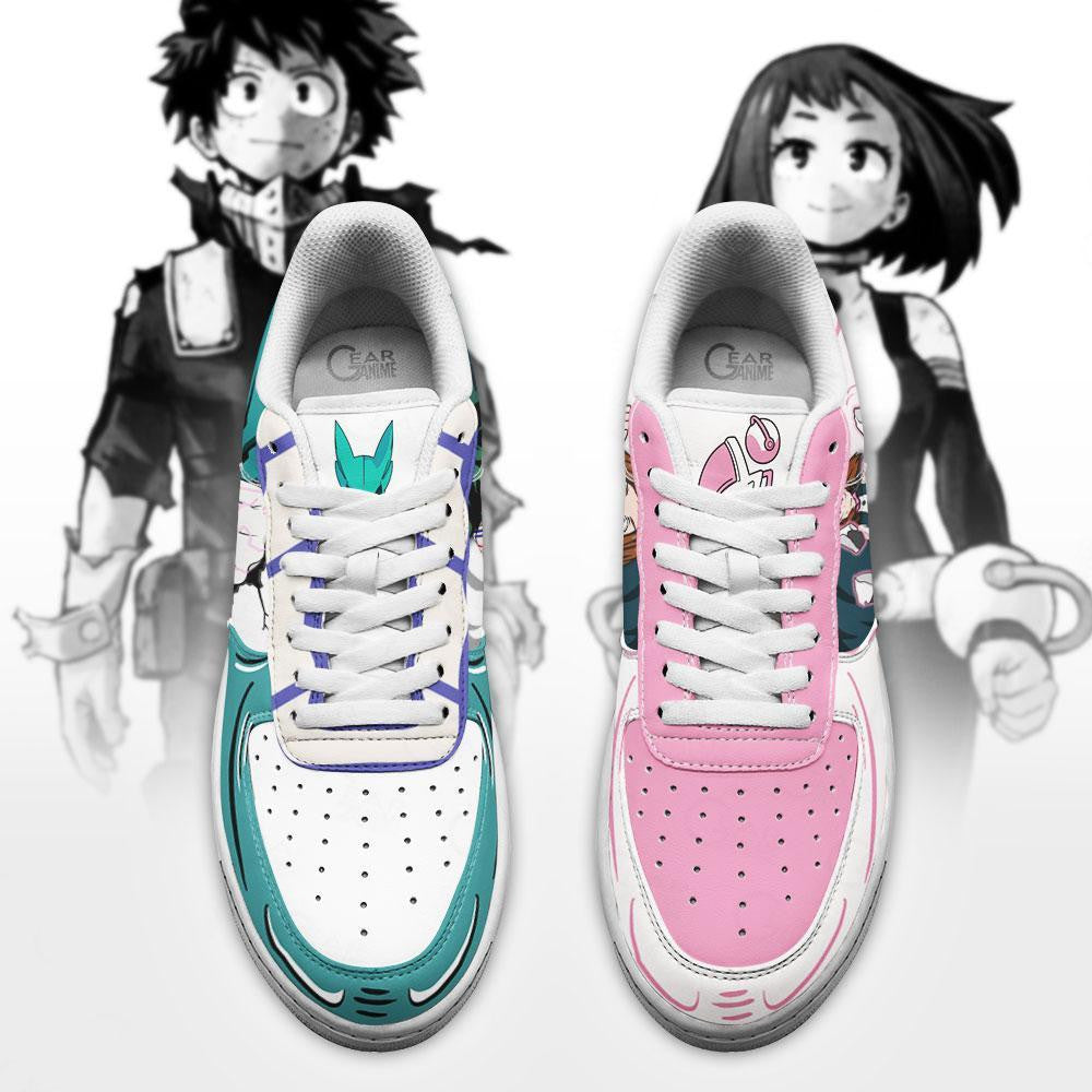 Baskets Anime Uraraka and Deku en Cuir Chaussures Basses Unisexes Anime Manga