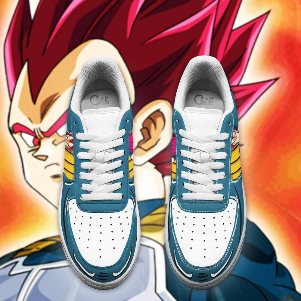Baskets Anime Vegeta SSJ God en Cuir Chaussures Basses Unisexes Dragon Ball