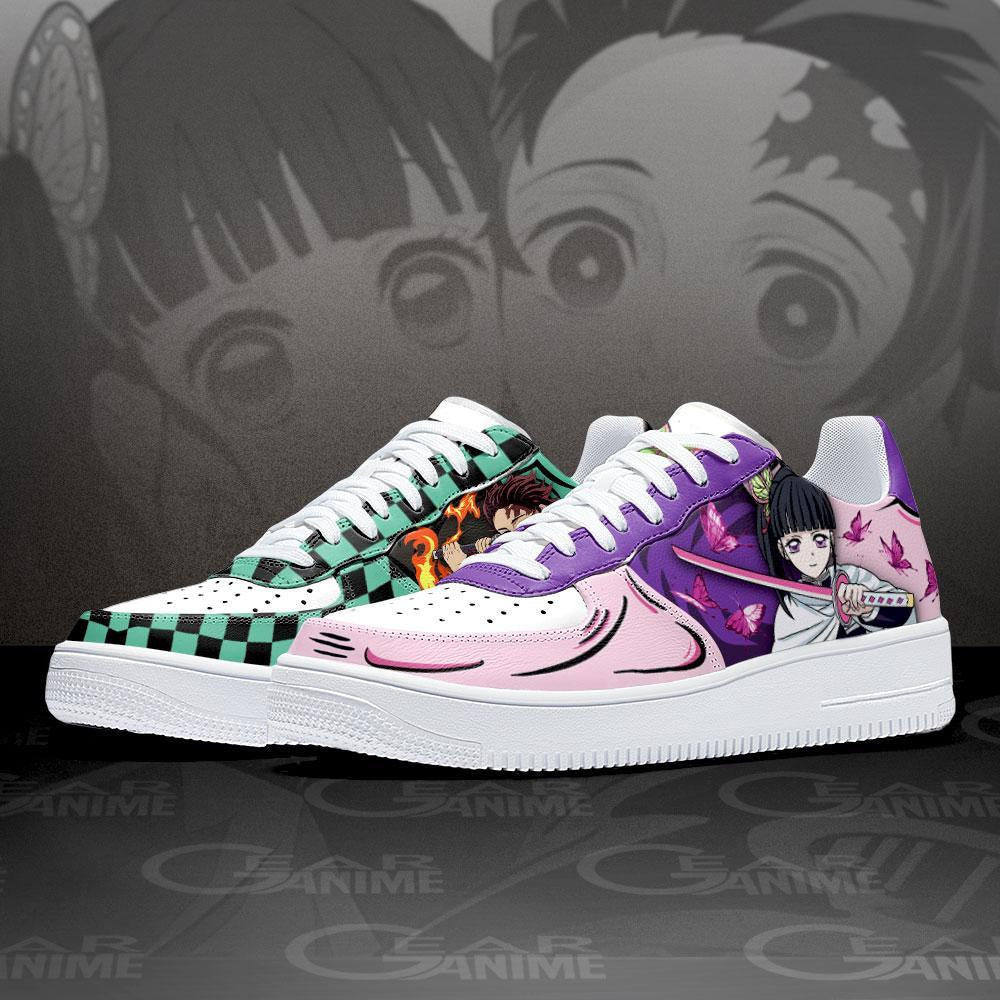 Baskets Anime Tanjro and Kanao en Cuir Chaussures Basses Unisexes Anime Manga