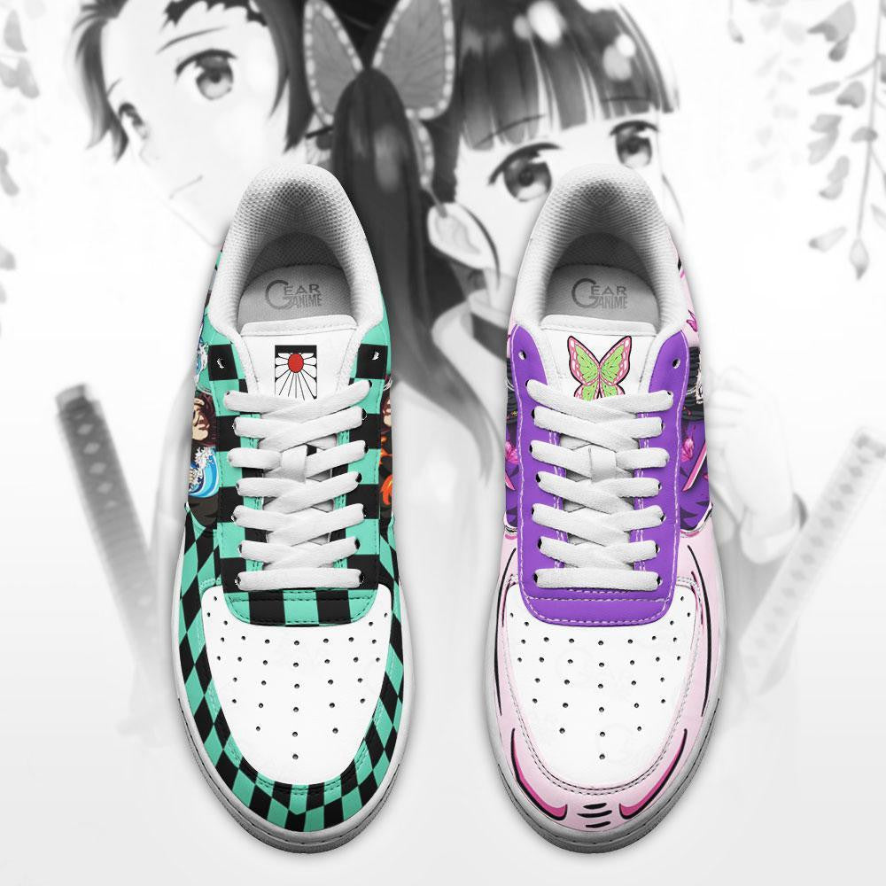 Baskets Anime Tanjro and Kanao en Cuir Chaussures Basses Unisexes Anime Manga