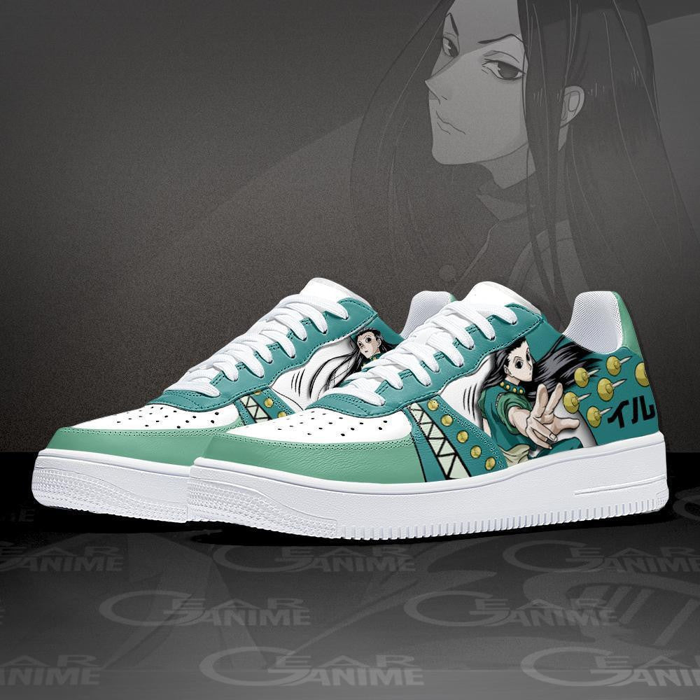 Baskets Anime Illumi Zoldyck en Cuir Chaussures Basses Unisexes Anime Manga