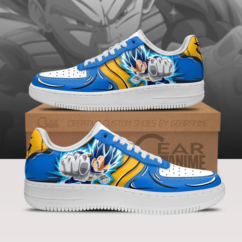 Baskets Anime Vegeta Blue en Cuir Chaussures Basses Unisexes Dragon Ball