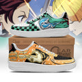 Baskets Anime Tanjiro and Zenitsu Custom Low-Top Leather Sneakers Water & Thunder Breathing en Cuir Chaussures Basses Unisexes Demon Slayer