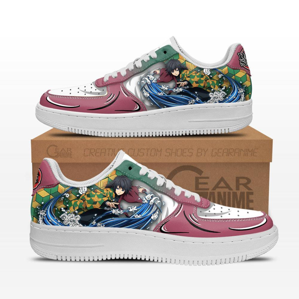 Baskets Anime Giyu Tomioka en Cuir Chaussures Basses Unisexes Anime Manga
