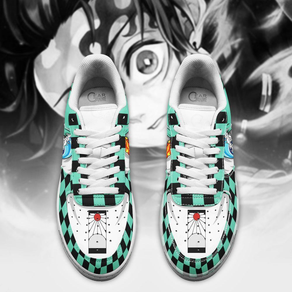 Baskets Anime Tanjiro Water & Fire Breathing en Cuir Chaussures Basses Unisexes Demon Slayer