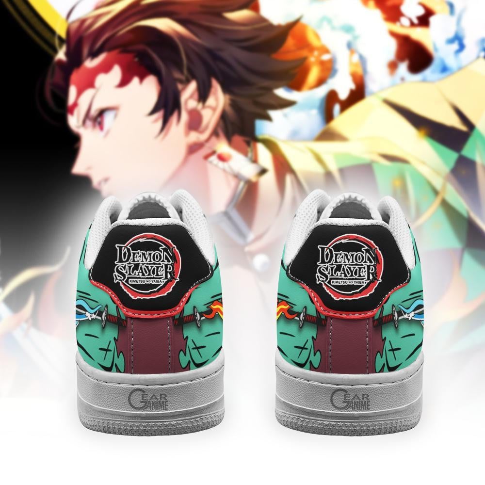 Baskets Anime Tanjiro Water & Fire Breathing en Cuir Chaussures Basses Unisexes Demon Slayer