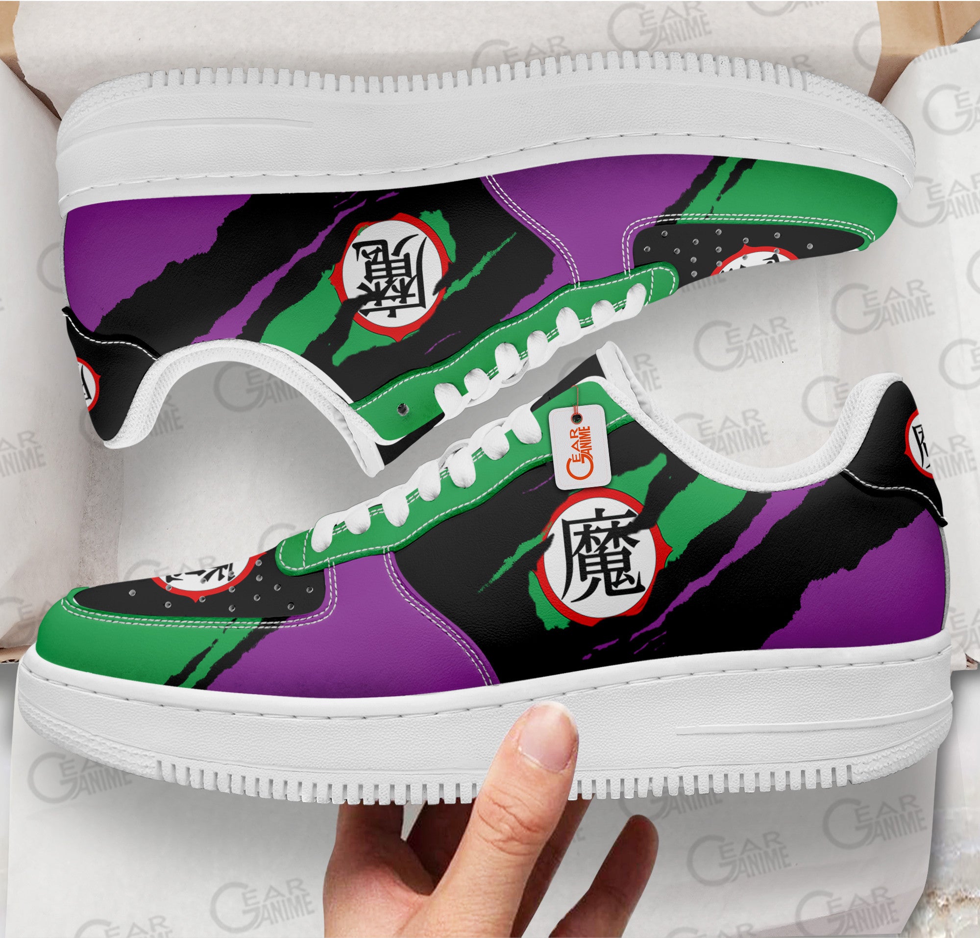 Baskets Anime King Piccolo Symbol en Cuir Chaussures Basses Unisexes Anime Manga