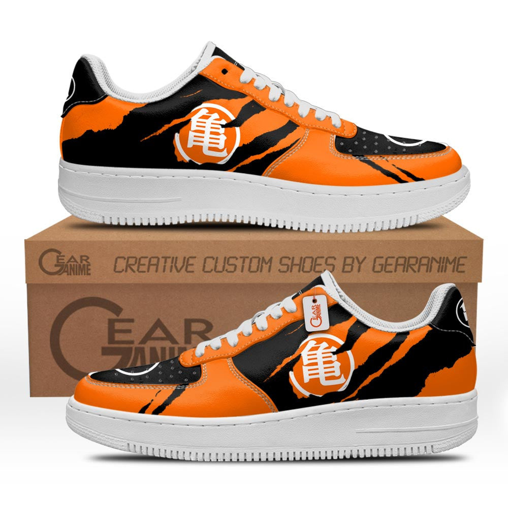 Baskets Anime Goku Turtle Hermit Symbol en Cuir Chaussures Basses Unisexes Dragon Ball