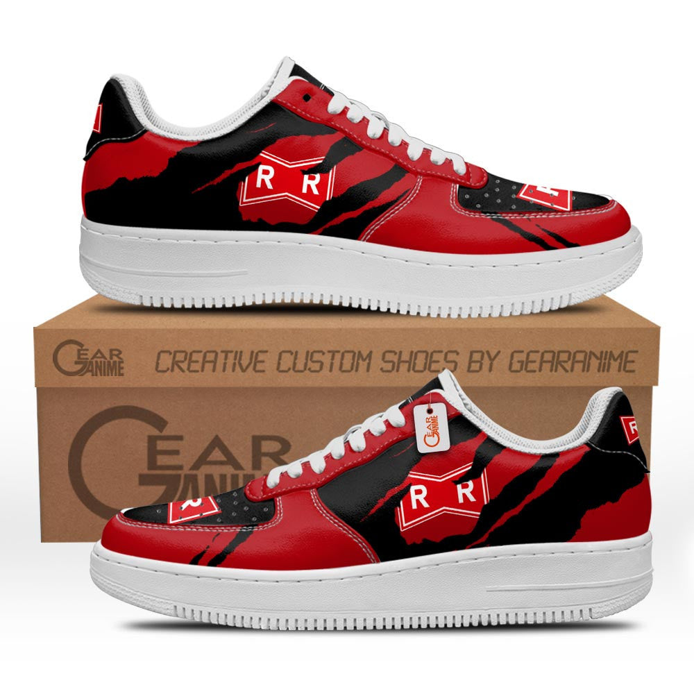 Baskets Anime Red Ribbon Army Symbol en Cuir Chaussures Basses Unisexes Anime Manga