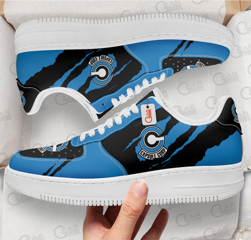 Baskets Anime Capsule Corp Symbol en Cuir Chaussures Basses Unisexes Anime Manga
