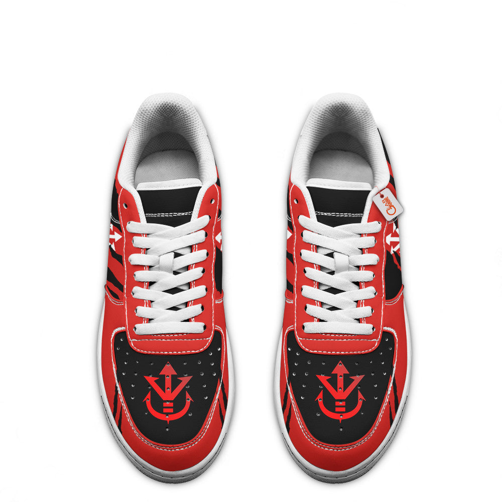 Baskets Anime Vegeta Saiyan Symbol en Cuir Chaussures Basses Unisexes Dragon Ball